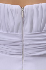 Chiffon Scoop Neckline Short A-line Dress with Pleat