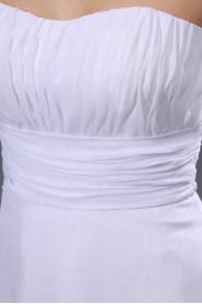 Chiffon Scoop Neckline Short A-line Dress with Pleat