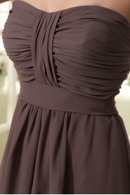Chiffon Scoop Neckline Short A-line Dress with Ruffle