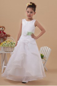 Organza Jewel Neckline Ankle-Length A-line Dress