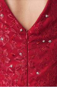 Chiffon V-Neckline Ankle-length A-line Dress with Embroidery