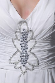 Chiffon V-Neckline Dress with Beaded and Ruffle