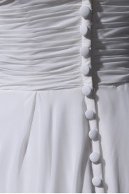 Chiffon V-Neckline Dress with Beaded and Ruffle
