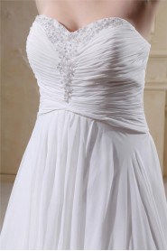 Sweetheart Chiffon Embroidered Plus Size Gown