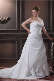 Embroiderd Beading Sweetheart Taffeta A-Line Plus Size Gown