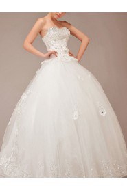 Lace Sweetheart Floor Length Ball Gown with Sequins