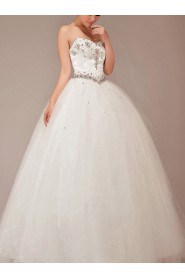 Tulle Sweetheart Floor Length Ball Gown with Crystals
