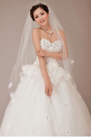 Lace Sweetheart Chapel Train Ball Gown with Crystals
