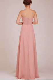 Chiffon Sweetheart Floor Length A-Line Dress with Ruched