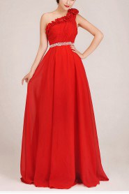 Chiffon  Floor Length A-Line Dress with Sequins