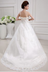 Satin Strapless Ball Gown with Sequins