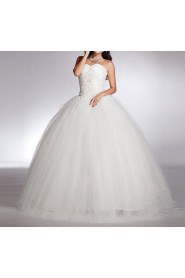 Net Sweetheart Floor Length Ball Gown with Beading