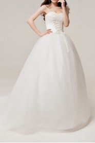Satin Sweetheart Ball Gown with Embroidered