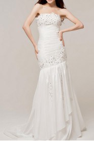Satin Strapless Mermaid Gown with Sequins