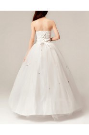 Net Sweetheart Floor Length Ball Gown with Crystal