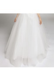 Organza Sweetheart Floor Length Ball Gown with Pearls