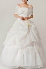 Organza Off-the-Shoulder Floor Length Ball Gown