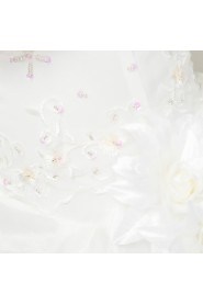 Satin Jewel Neckline Floor Length Ball Gown with Sequins