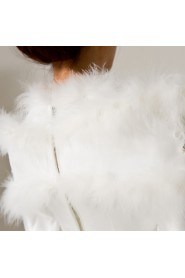 Satin Jewel Neckline Floor Length Ball Gown with Crystal