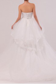 Organza Scoop Neckline Ball Gown with Crystal