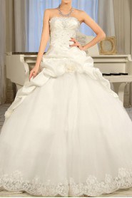 Lace Strapless Floor Length Ball Gown with Sequins