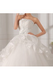 Tulle Strapless Floor Length Ball Gown with Sequins