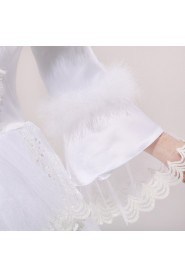 Organza Jewel Neckline Floor Length Ball Gown with Sequins