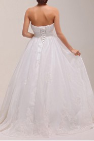 Organza Strapless Ball Gown Dress with Crystal