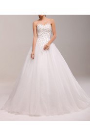 Organza Sweetheart Ball Gown Dress with Beading