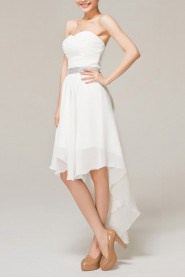 Chiffon Sweetheart Short A-line Dress with Crystal