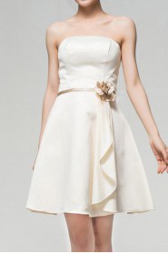Satin Strapless Short A-line Dress