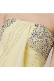 Chiffon Strapless Floor Length Empire Dress with Sequins