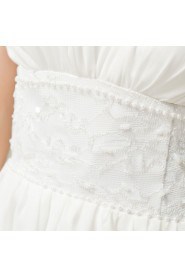 Chiffon Straps Neckline A-line Dress with Crystal