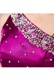 Taffeta Straps Neckline Floor Length A-line Dress with Crystal