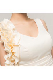 Chiffon V-neck Short Corset Dress with Handmade Flowers
