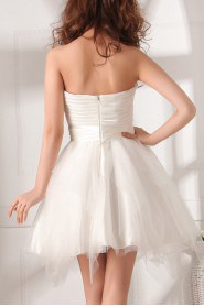 Tulle and Satin Strapless Short Dress