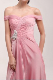 Chiffon Off-the-Shoulder A-line Dress with Sequins