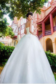 Tulle,Net,Satin One-shoulder Ball Gown Dress with Handmade Flowers