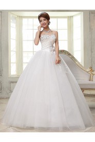 Lace and Tulle Scallop Ball Gown Dress with Bead and Bow