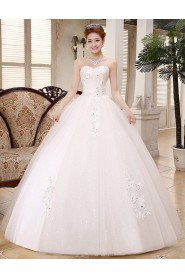 Lace and Tulle sweetheart Ball Gown Dress with Handmade Flower