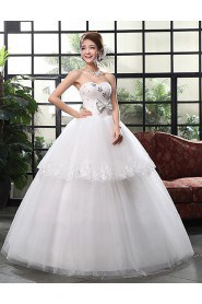 Lace and Tulle sweetheart Ball Gown Dress with Beading and Bow