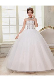 Lace and Tulle Strapless Ball Gown Dress with Beading