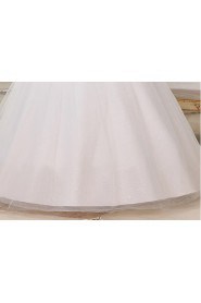 Lace and Tulle Strapless Ball Gown Dress with Beading