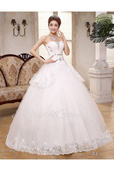Lace and Tulle Sweetheart Ball Gown Dress with Beading