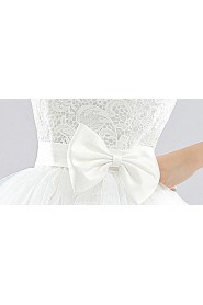 Lace Strapless Sheath Dress with Bow