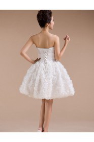 Lace Strapless Sheath Dress with Handmade Flower