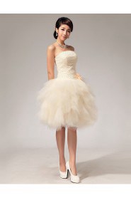 Tulle Strapless Sheath Dress with Bead