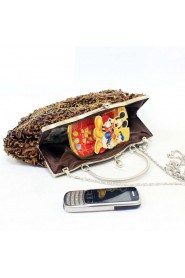 Satin Embroidery Bead Handbag