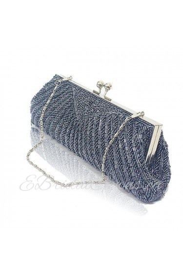Satin Surface Gray Bead Handbag