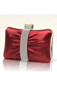 Satin Handbag with Rhinestone for Evening Party or Wedding